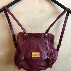 Marc Jacobs Burgundy Leather Backpack.